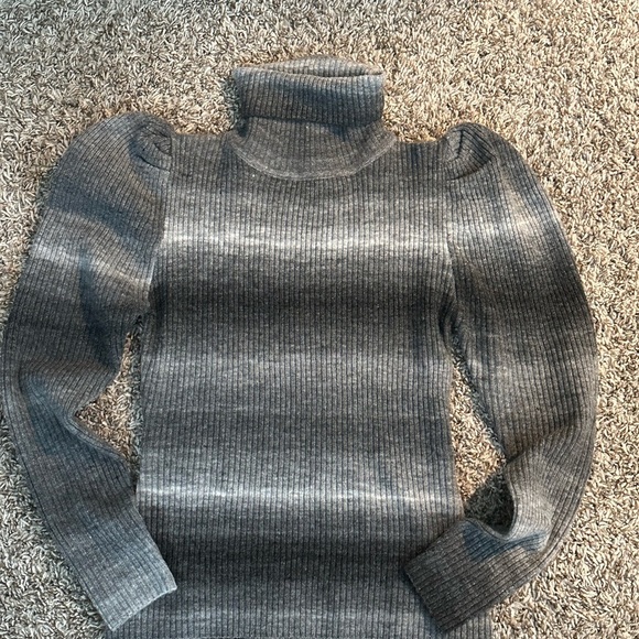 A62 Lea & Viola Womens Gray Wool Blend Comfy Shirt Turtleneck Sweater Top sz S - Picture 2 of 4